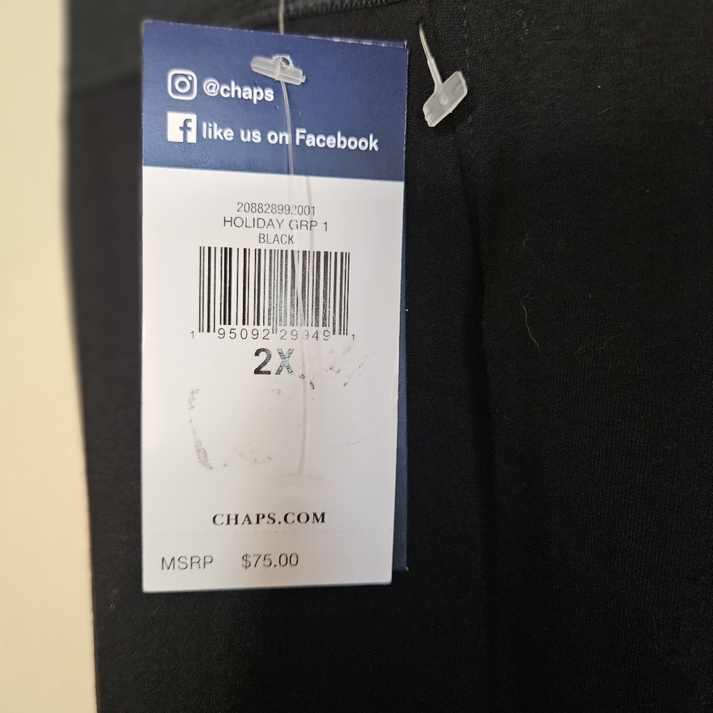 NWT Chaps 2X Black Faux Leather Ponte Leggings W-2490 - Picture 11 of 14